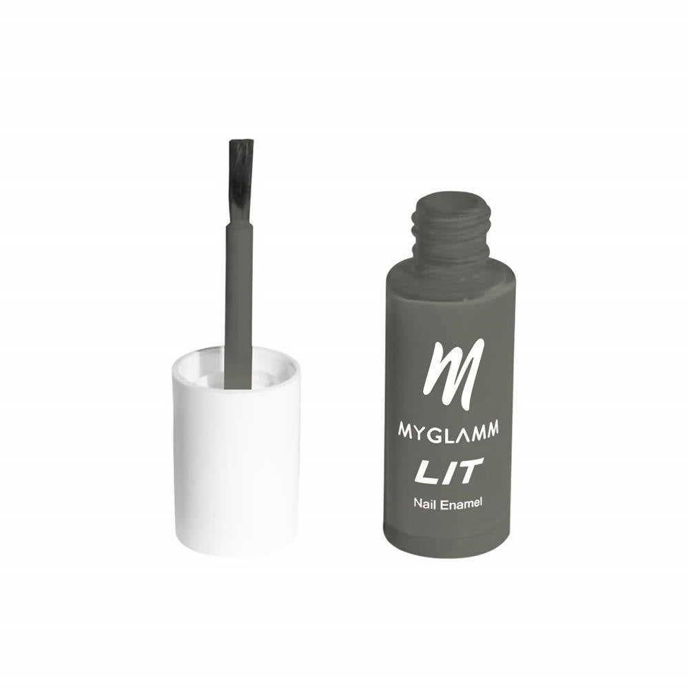 MYGLAMM LIT Nail Polish - Grounded - Chic Smoky Grey Hue (7 Ml)