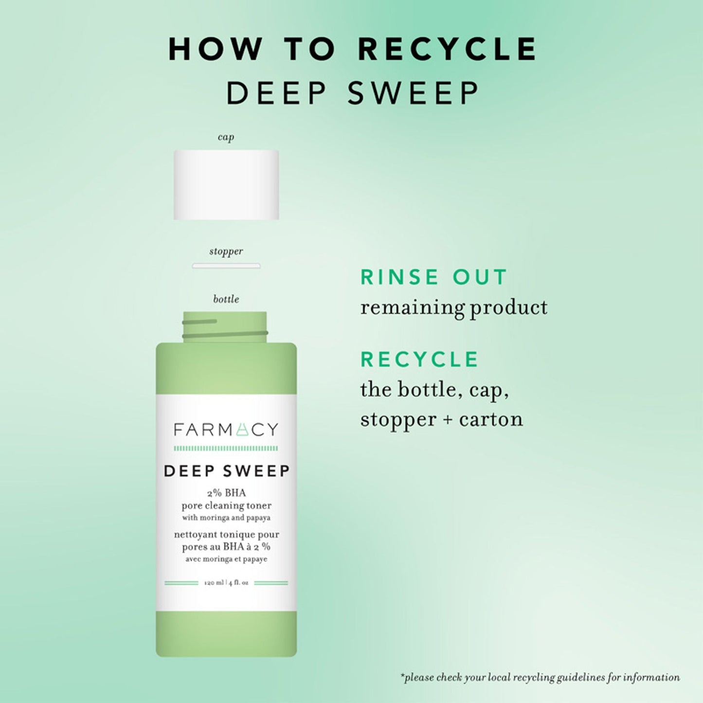 Farmacy Beauty Deep Sweep 2% BHA Pore Cleaning Toner With Salicylic Acid & Moringa Water