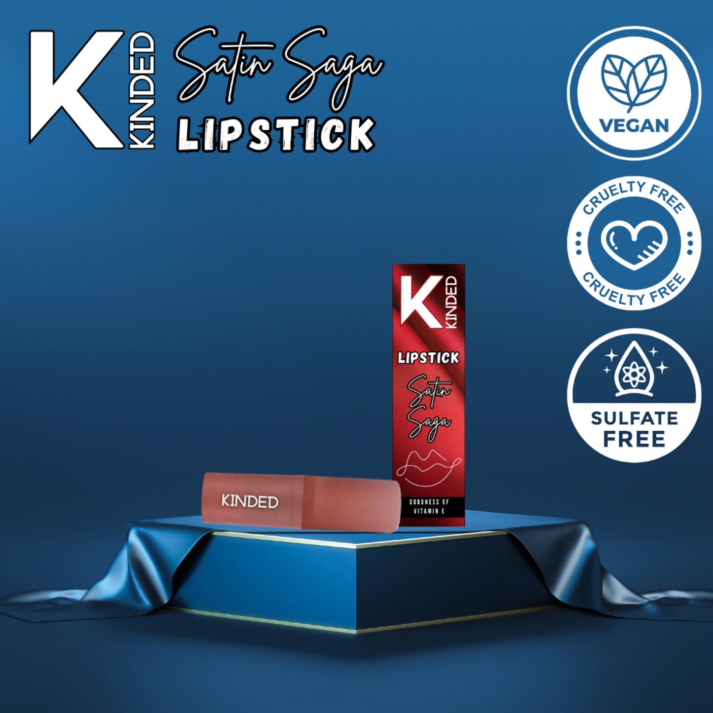 KINDED Satin Saga Bullet Creamy Lipstick With Satin Finish & Vitamin E - 01 Flamingo Pink