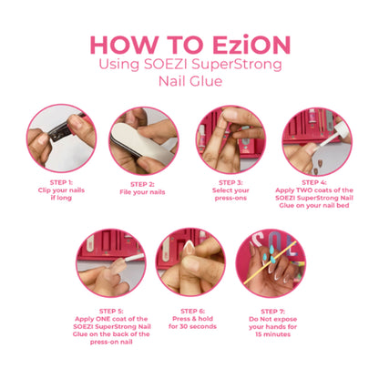 SOEZI Violet Victory Reusable Press On Nails - Application Kit