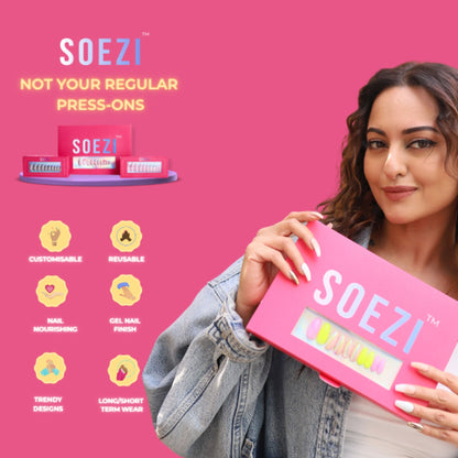 SOEZI Oh La La Reusable Press On Nails - Application Kit