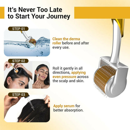 Sotrue Derma Roller Professional For Hair Growth 1 Mm With 192 Stainless Steel Needles