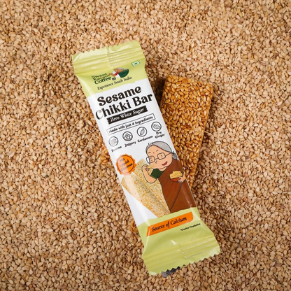 Sweet Karam Coffee White Sesame Chikki Bar (Zero White Sugar)