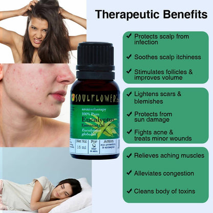 Soulflower Aromatherapy Pure Eucalyptus Essential Oil - Limited Time Offer