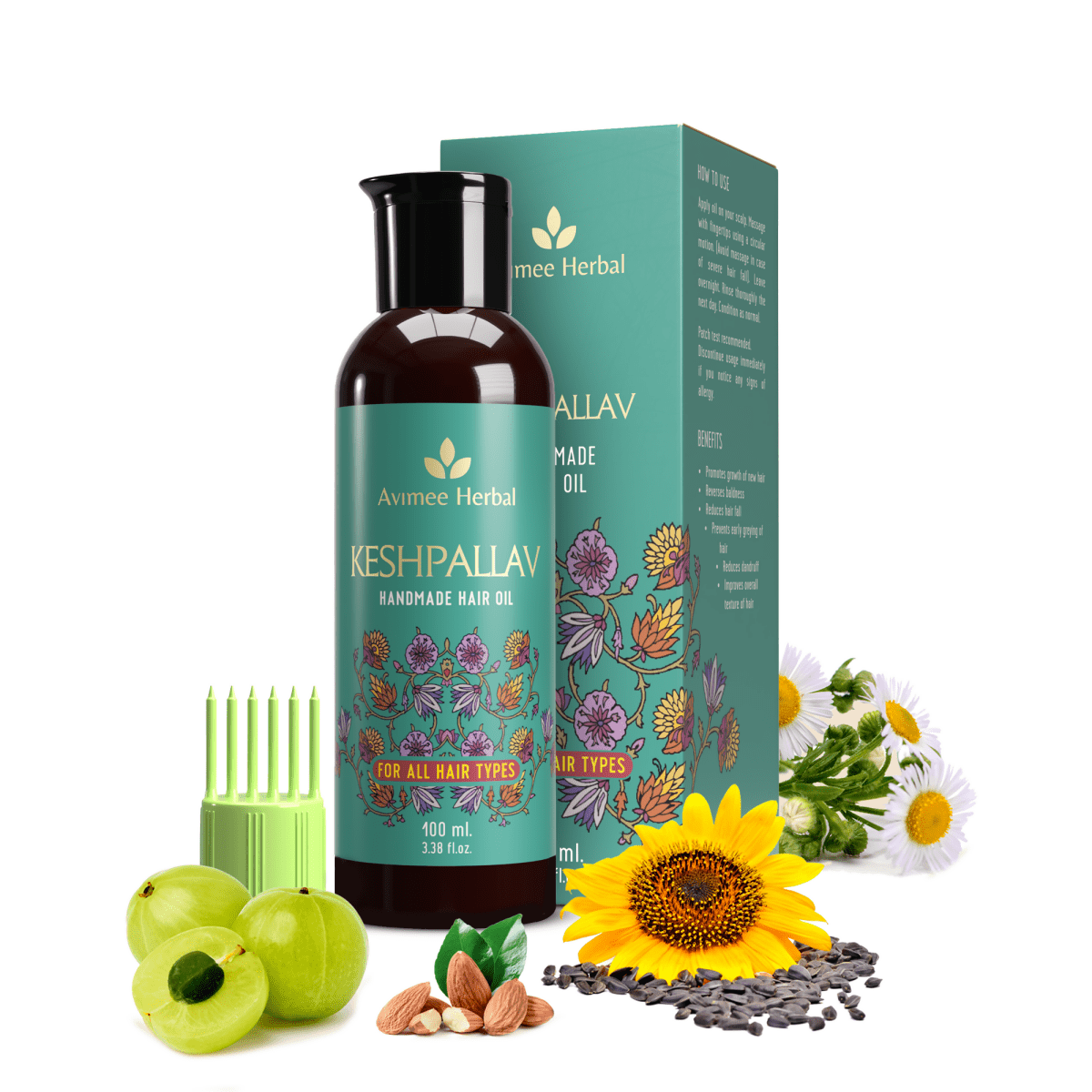 Avimee Herbal Anti Dandruff Kit - Oil, Scalp Spray, and Cleanser, Fights Dandruff & Moisturises Scalp Naturally