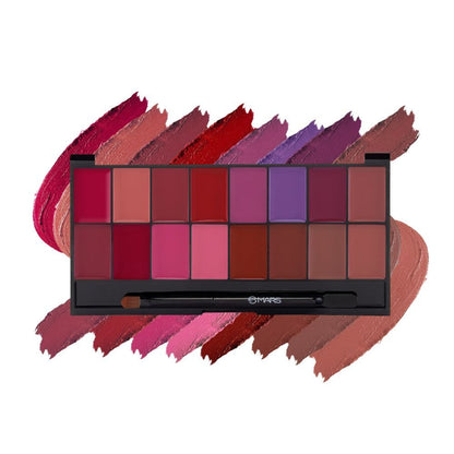 MARS Cosmetics Infinity Lip Palette with Spatula cum Applicator - 02 Multicolor