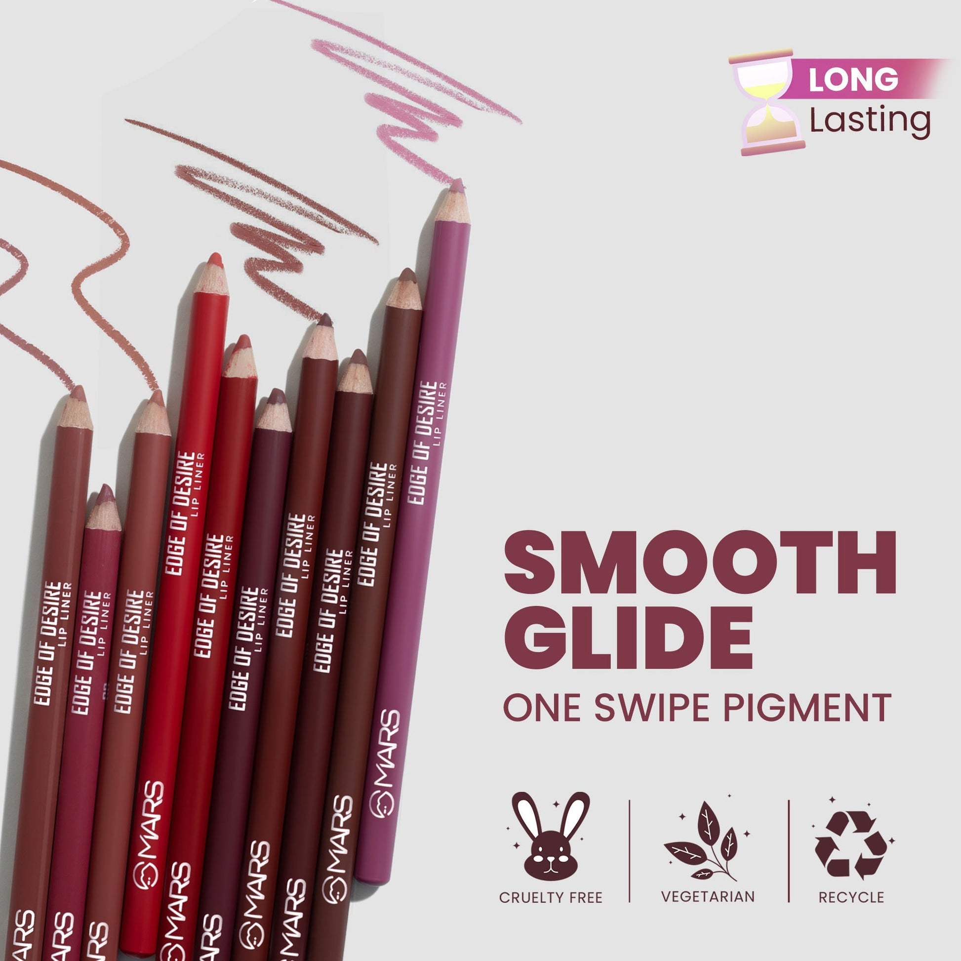 MARS Cosmetics Matte Lip Liner Pack of 10 - Set A