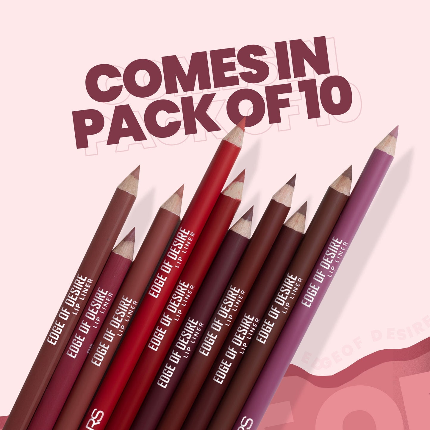 MARS Cosmetics Matte Lip Liner Pack of 10 - Set B