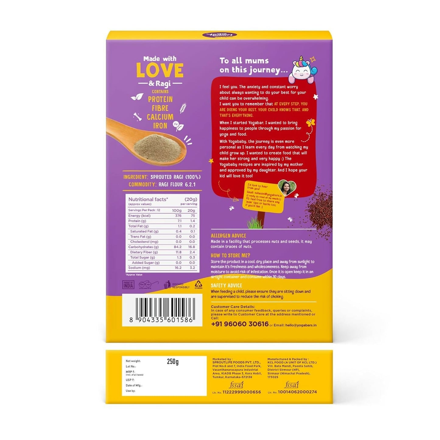 Yoga Bar Yogababy Sprouted Ragi Mix For Infants, Kids