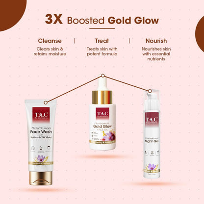 TAC Kumkumadi Gold Glow Face Oil | 100% Pure Ayurvedic Formula | For Glowing & Youthful Skin