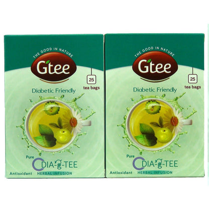 Gtee DIA-g-TEE Diabetic Friendly Tea with Gymnema, Bitter Gourd, Green Tea