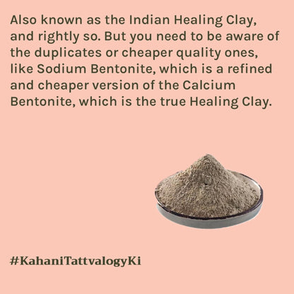 Tattvalogy Indian Bentonite Clay Powder - Detox Mask for Oily Skin, Acne and Deep Pore Cleansing