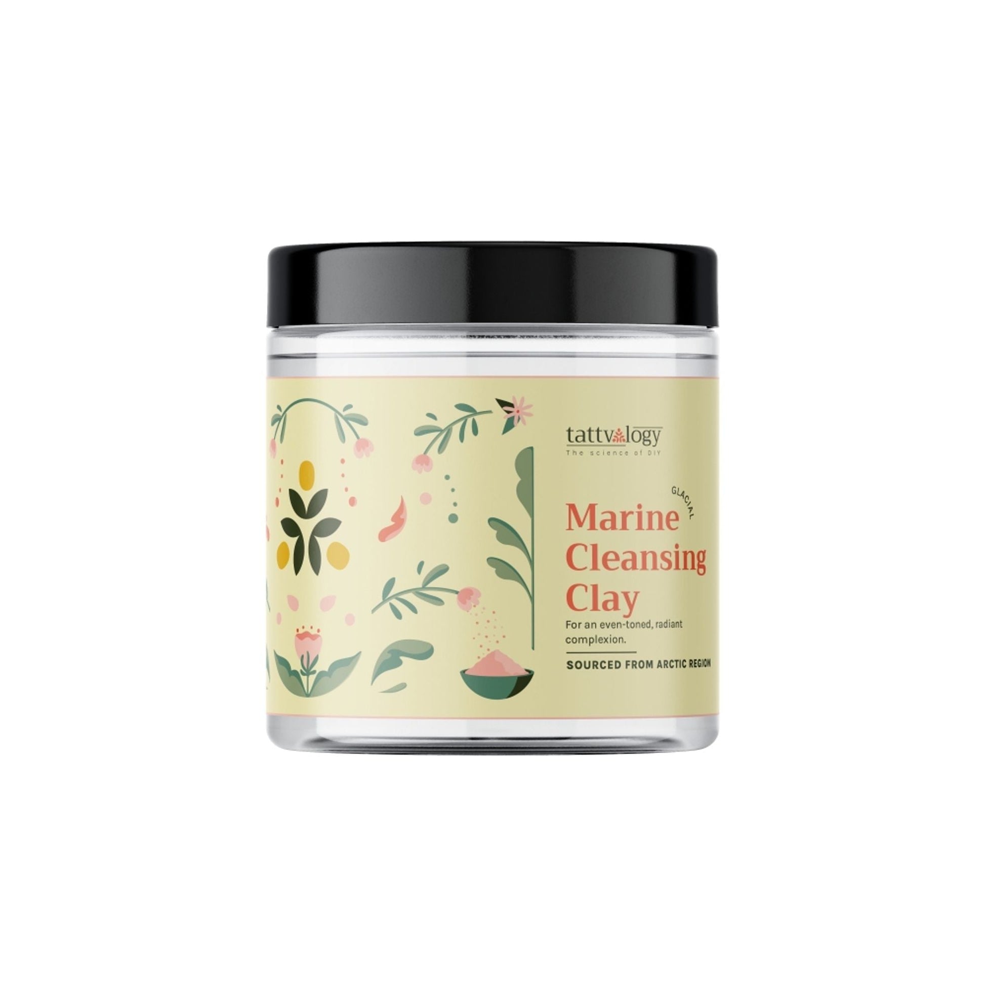 Tattvalogy Glacial Marine Cleansing Clay -Detoxifies, Tightens Pores & Revitalizes Dull Skin Natural