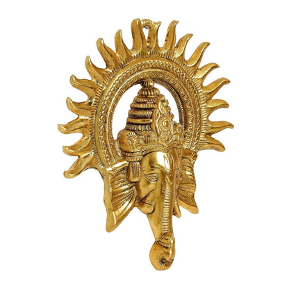 KridayKraft Metal Ganesha ji Statue, Ganpati Wall Hanging Sculpture Lord Ganesh Idol