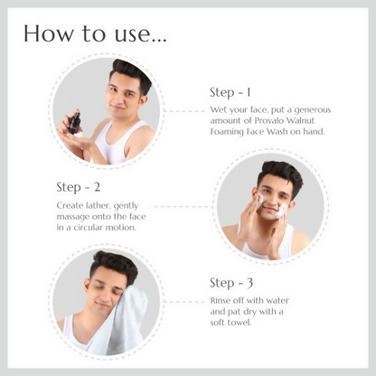 Provalo Walnut Acne Control And Pimple Care Foaming Face Wash For Men