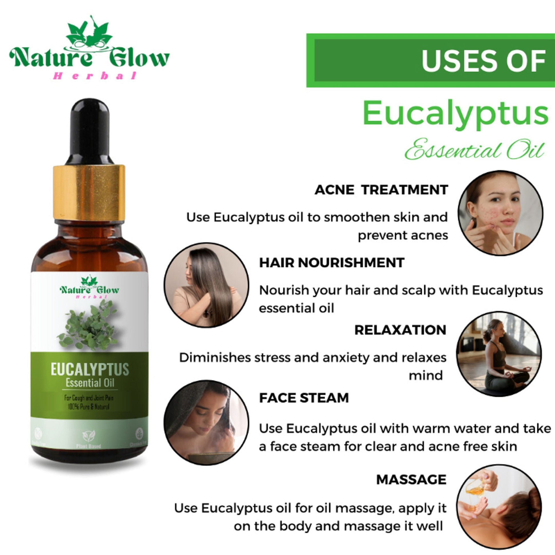 Nature Glow Herbal Nature Tea Tree & Eucalyptus Essential Oil