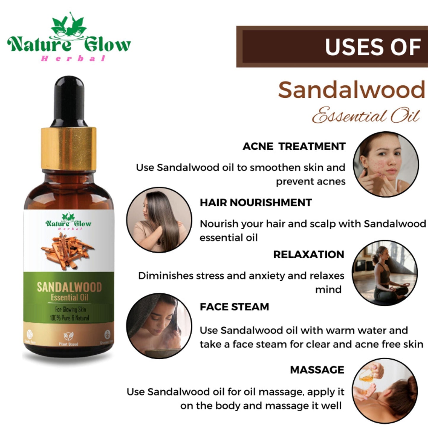 Nature Glow Herbal Sandalwood & Termaric Aromatherapy Oil Combo