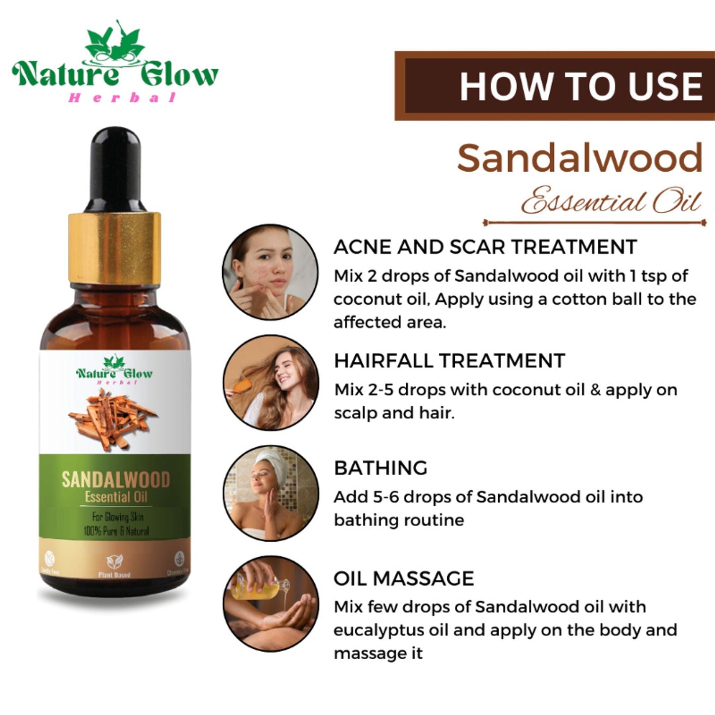 Nature Glow Herbal Sandalwood & Termaric Aromatherapy Oil Combo