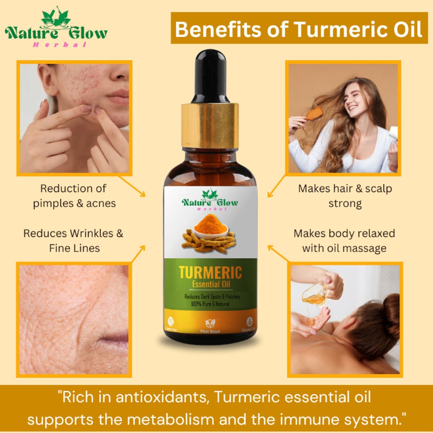 Nature Glow Herbal Sandalwood & Termaric Aromatherapy Oil Combo