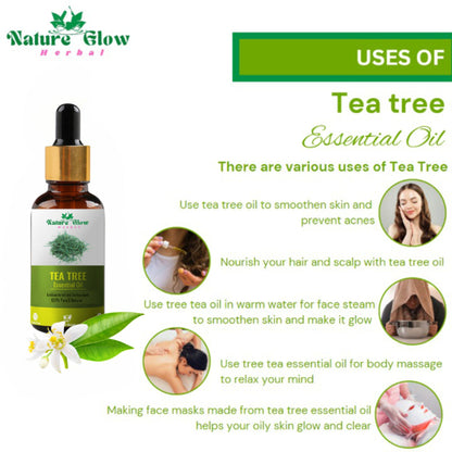 Nature Glow Herbal Tea Tree & Peppermint Essential Oil Combo
