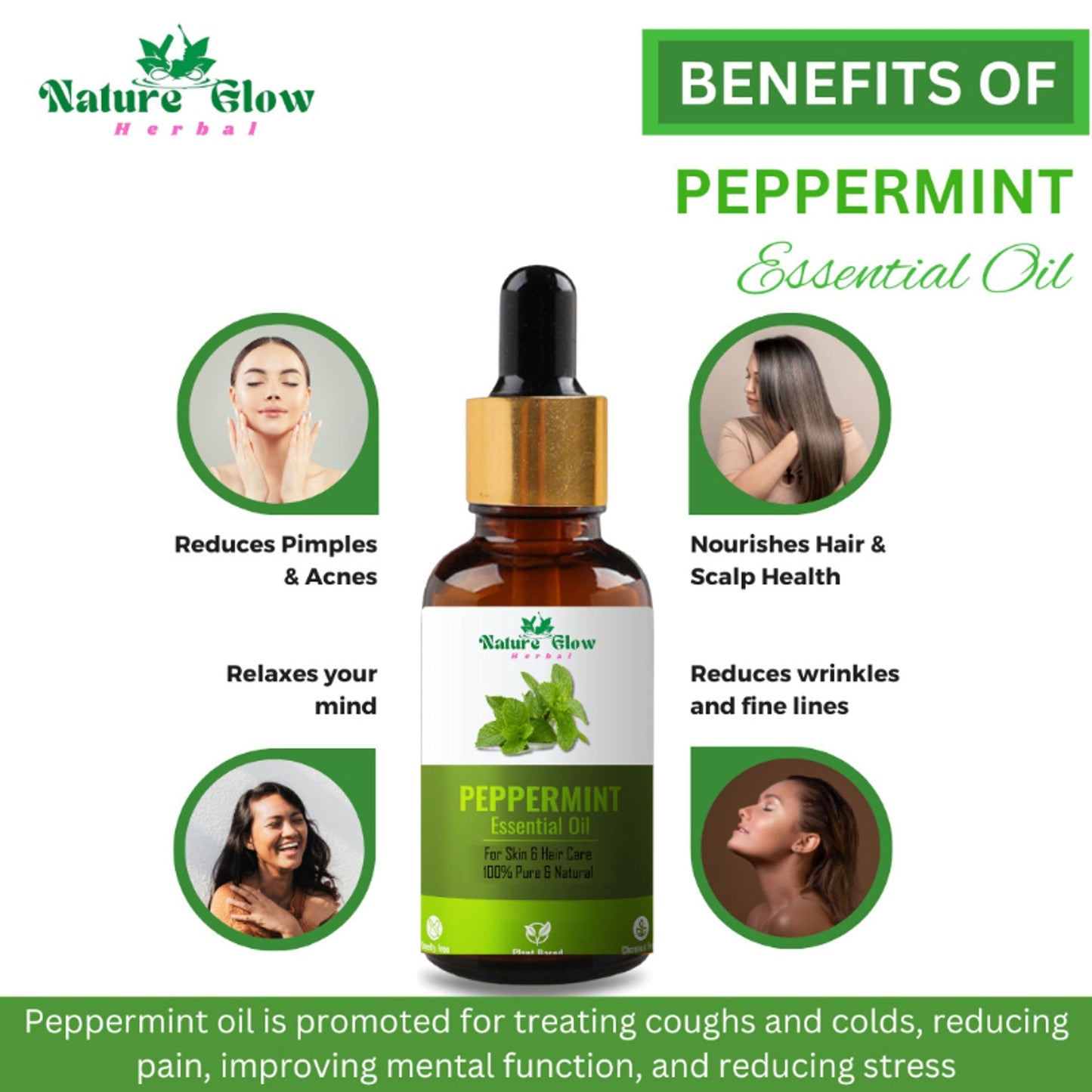 Nature Glow Herbal Tea Tree & Peppermint Essential Oil Combo