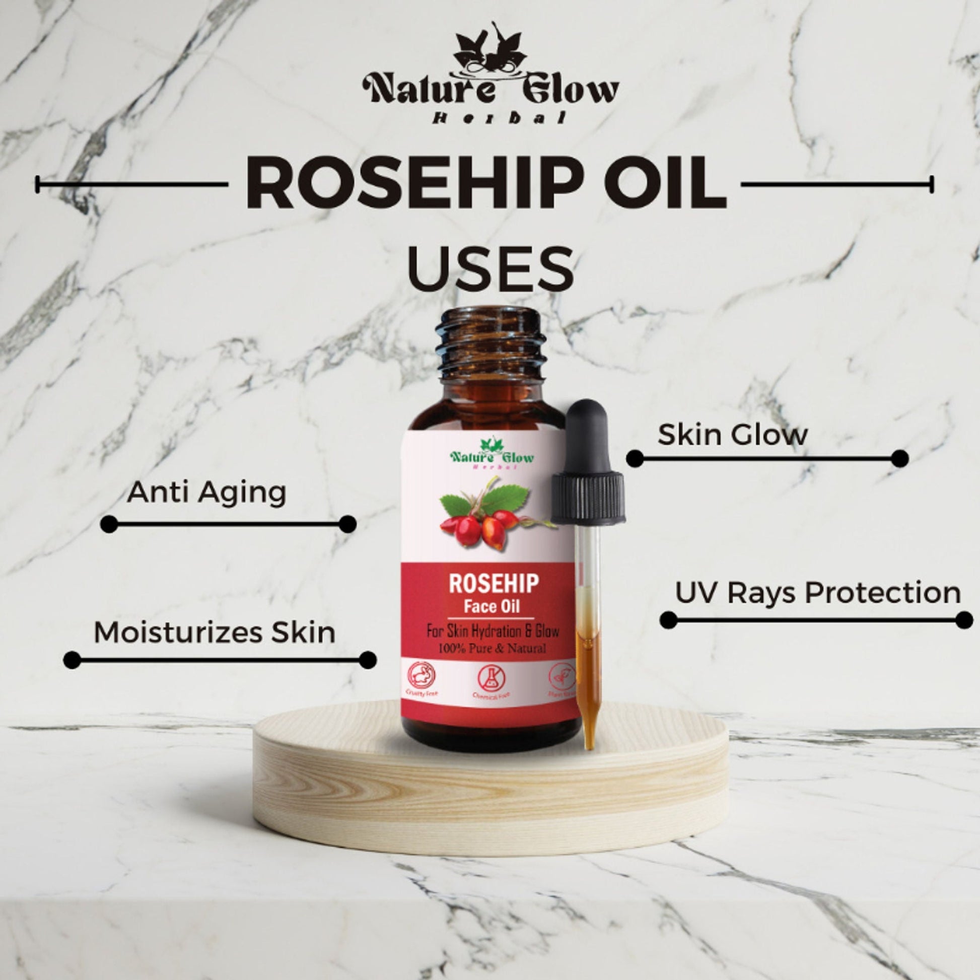 Nature Glow Herbal Apricoat & Rosehip Facial Oil Combo