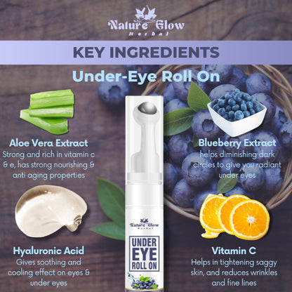 Nature Glow Herbal Under Eye Gel Roll Combo