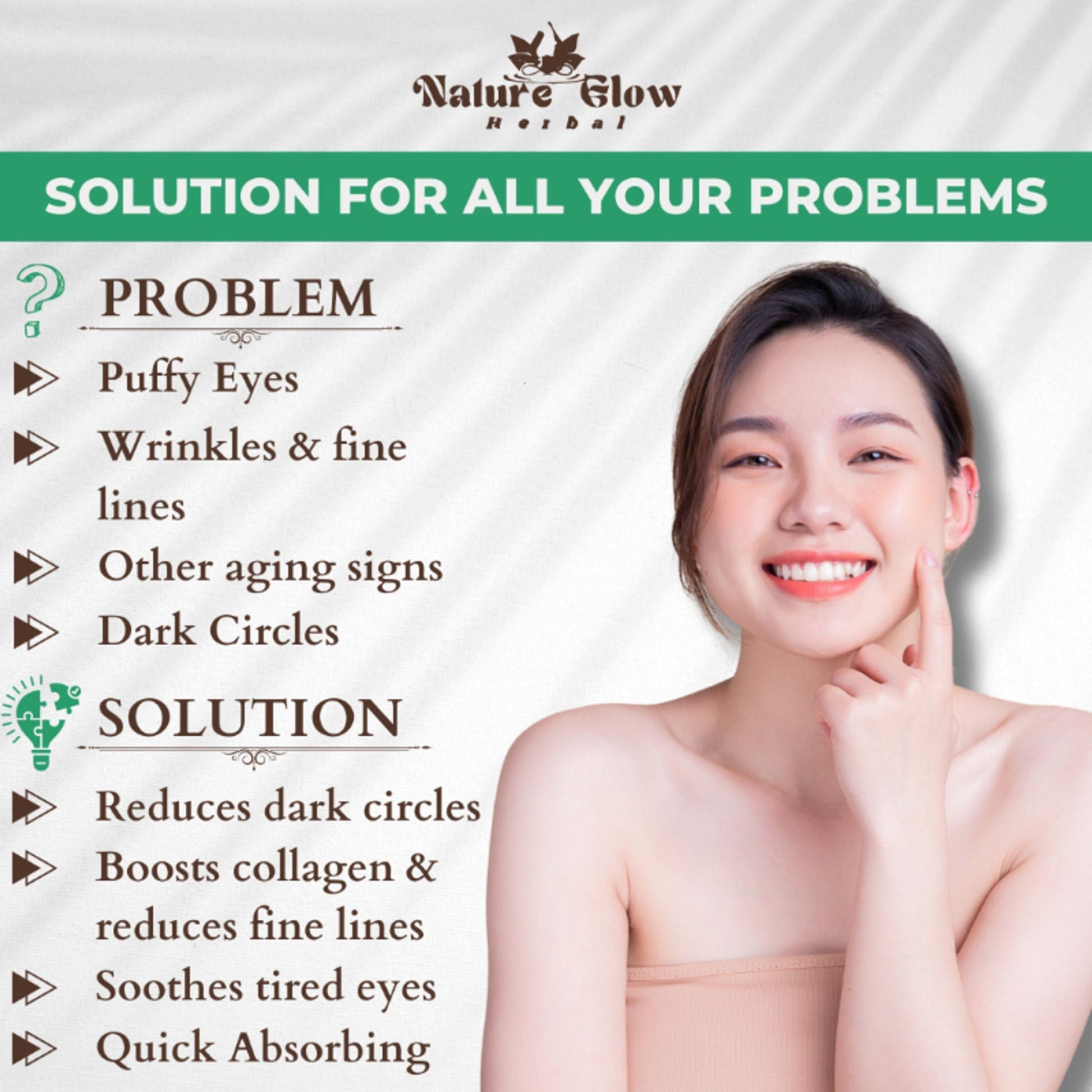 Nature Glow Herbal Under Eye Serum & Bluebery Roll On Combo