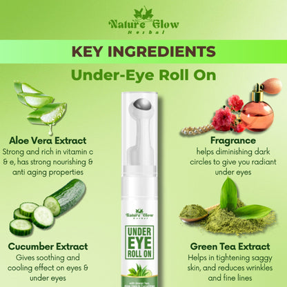 Nature Glow Herbal Under Eye Serum & Green Tea Roll On Combo