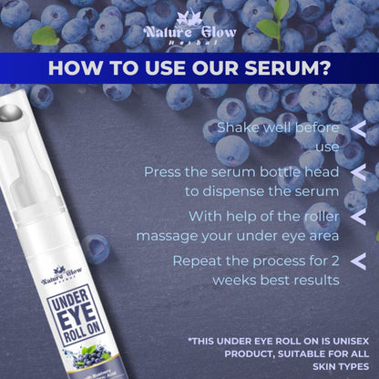 Nature Glow Herbal Under Eye Cream & Bluebery Roll On Combo