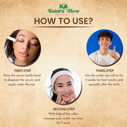 Nature Glow Herbal Under Eye Cream & Caffiene Roll On Combo