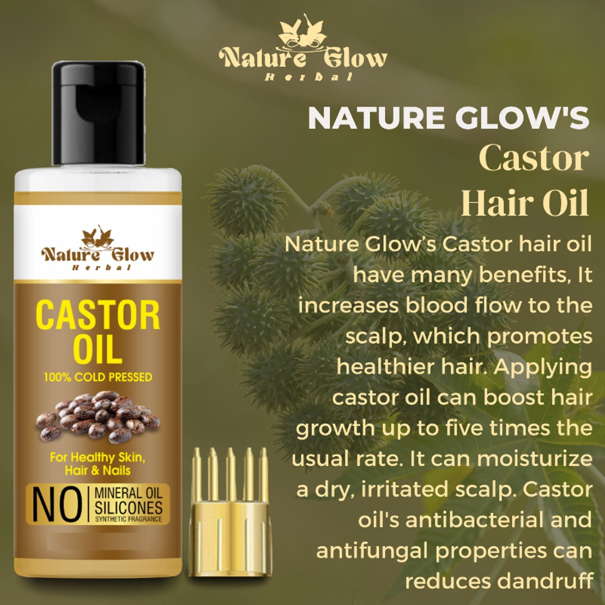 Nature Glow Herbal Neem & Castor Hair Oil Combo