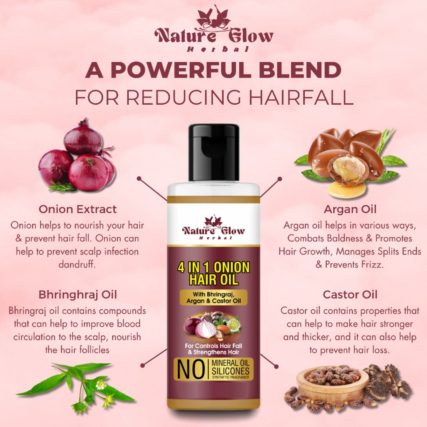 Nature Glow Herbal Neem & 4 In 1 Onion Hair Oil Combo