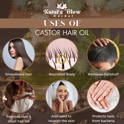 Nature Glow Herbal Castor Oil & 4 In 1 Hair Oil Combo