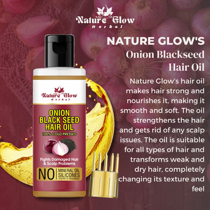 Nature Glow Herbal Bhringraj & Onion Black Seed Hair Oil Combo
