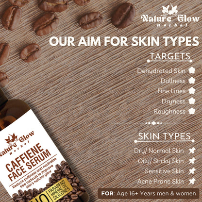 Nature Glow Herbal Caffeine Face Serum Hydrating Face Serum For Glowing Skin