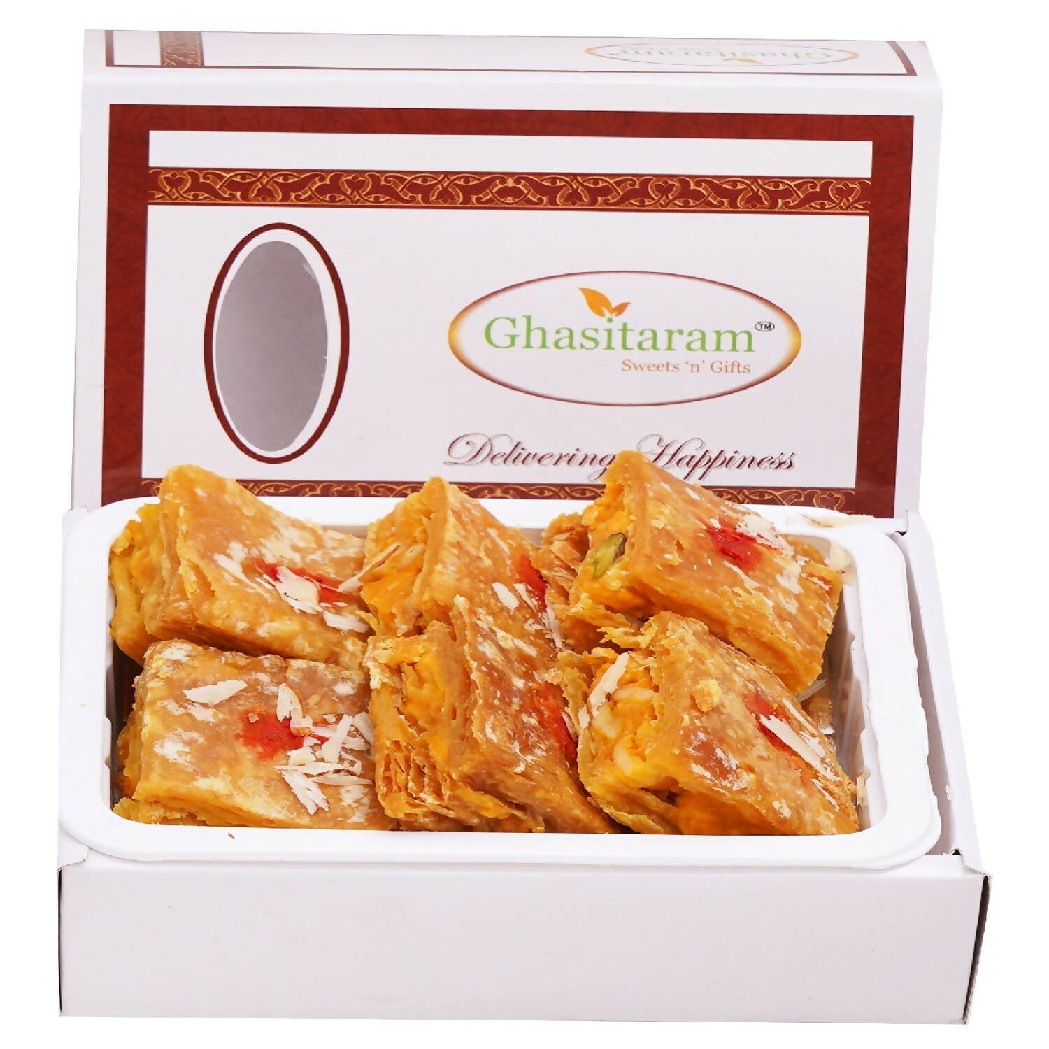 Ghasitaram Puffed Dryfruit Pastry Bites