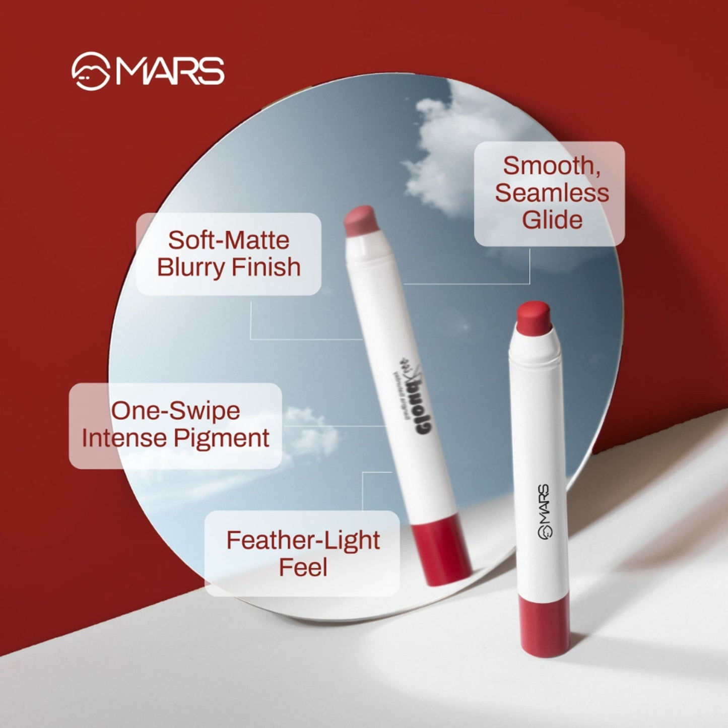 MARS Cosmetics Cloud Kiss Soft - Matte Lip Crayon - 18 Crimson Drift