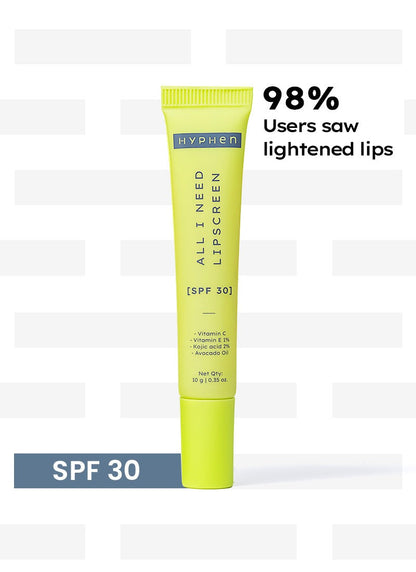 Hyphen By Kriti Sanon All I Need Lipscreen SPF 30, Hydrating & Moisturizing Lip Balm for Men & Women