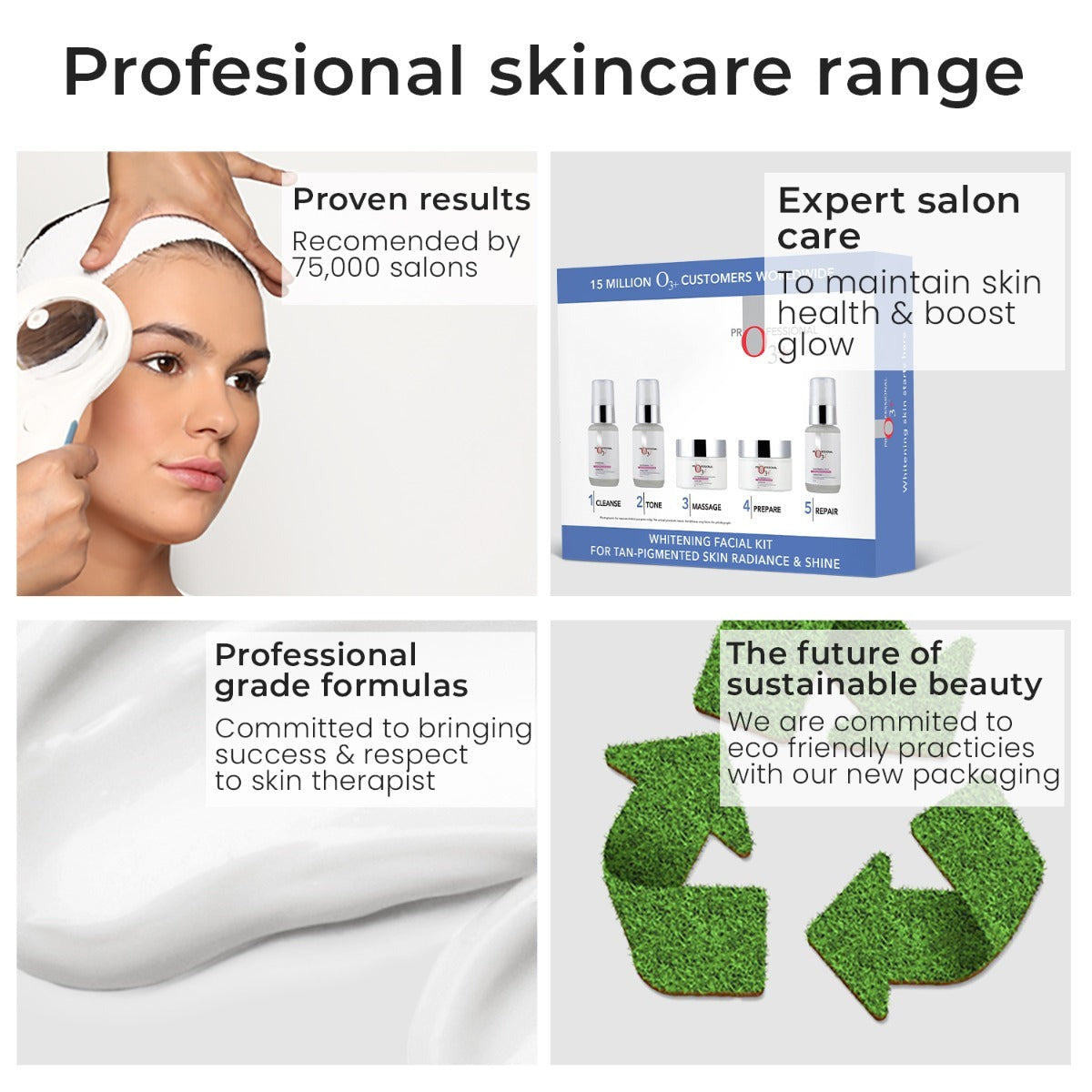 Professional O3+ Whitening Facial Kit for Tan-Pigmented Skin
