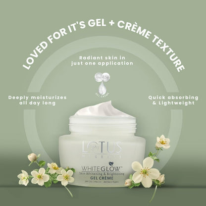 Lotus Herbals Whiteglow Skin Brightening Gel Creme SPF 25 PA+++