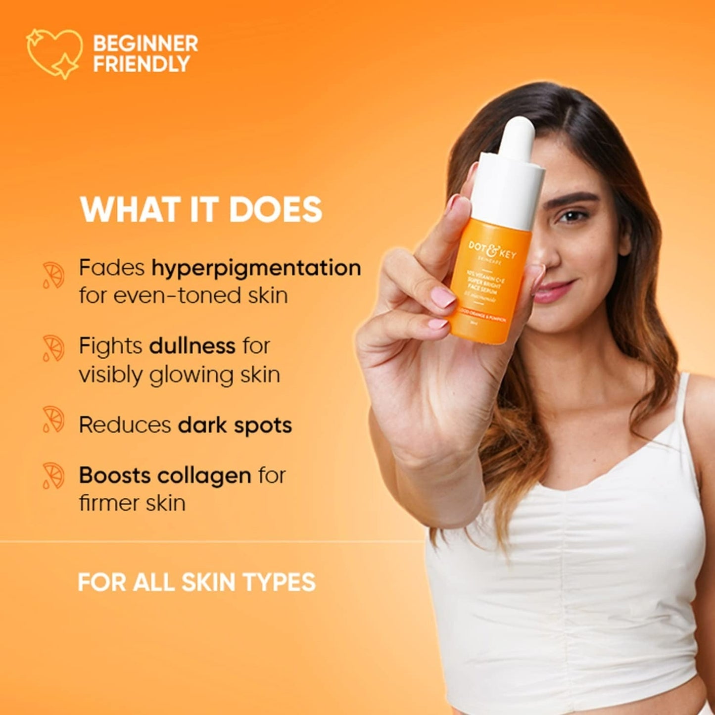 Dot & Key 10% Vitamin C+E Super Bright Face Serum | 5% Niacinamide | Glow Booster