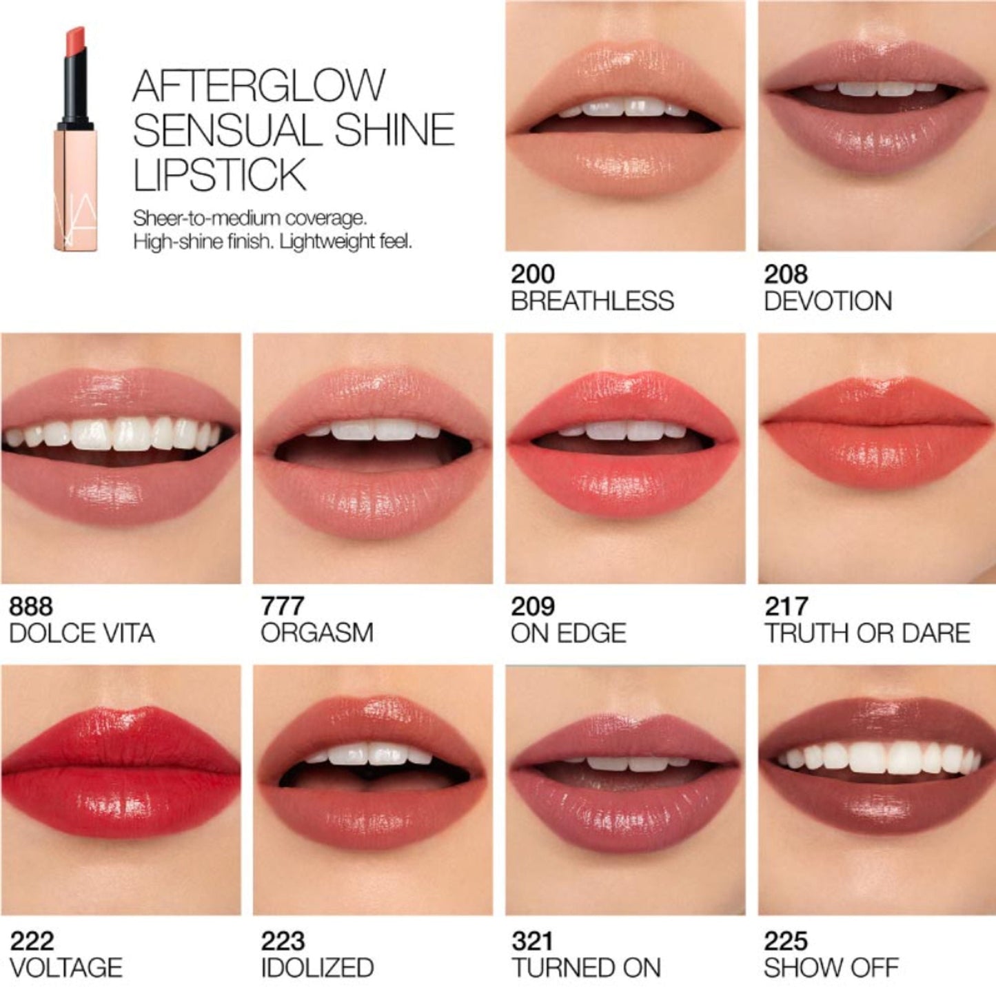 NARS Afterglow Sensual Shine Lipstick - Orgasm