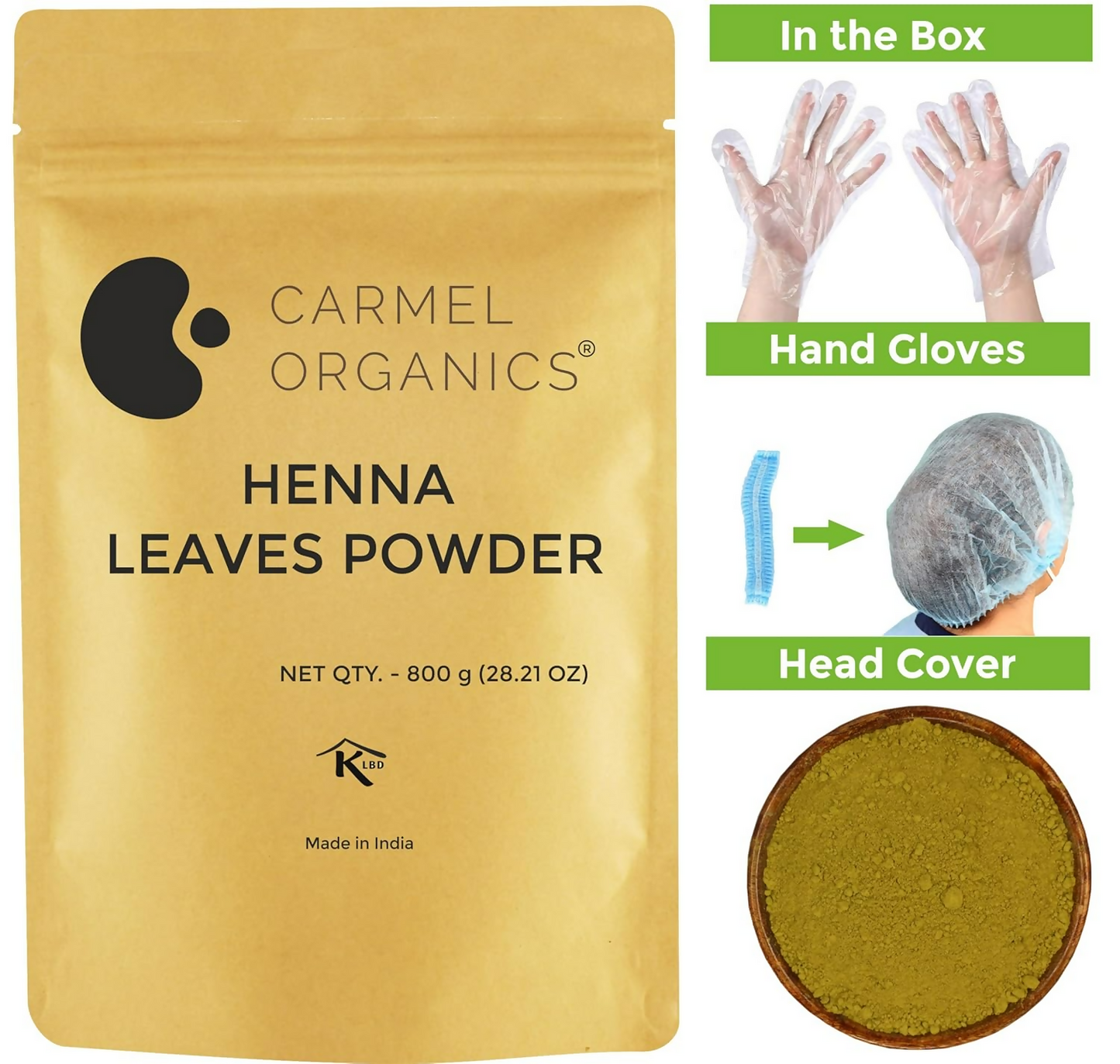 Carmel Organics Henna Leaves Powder For Hair Color