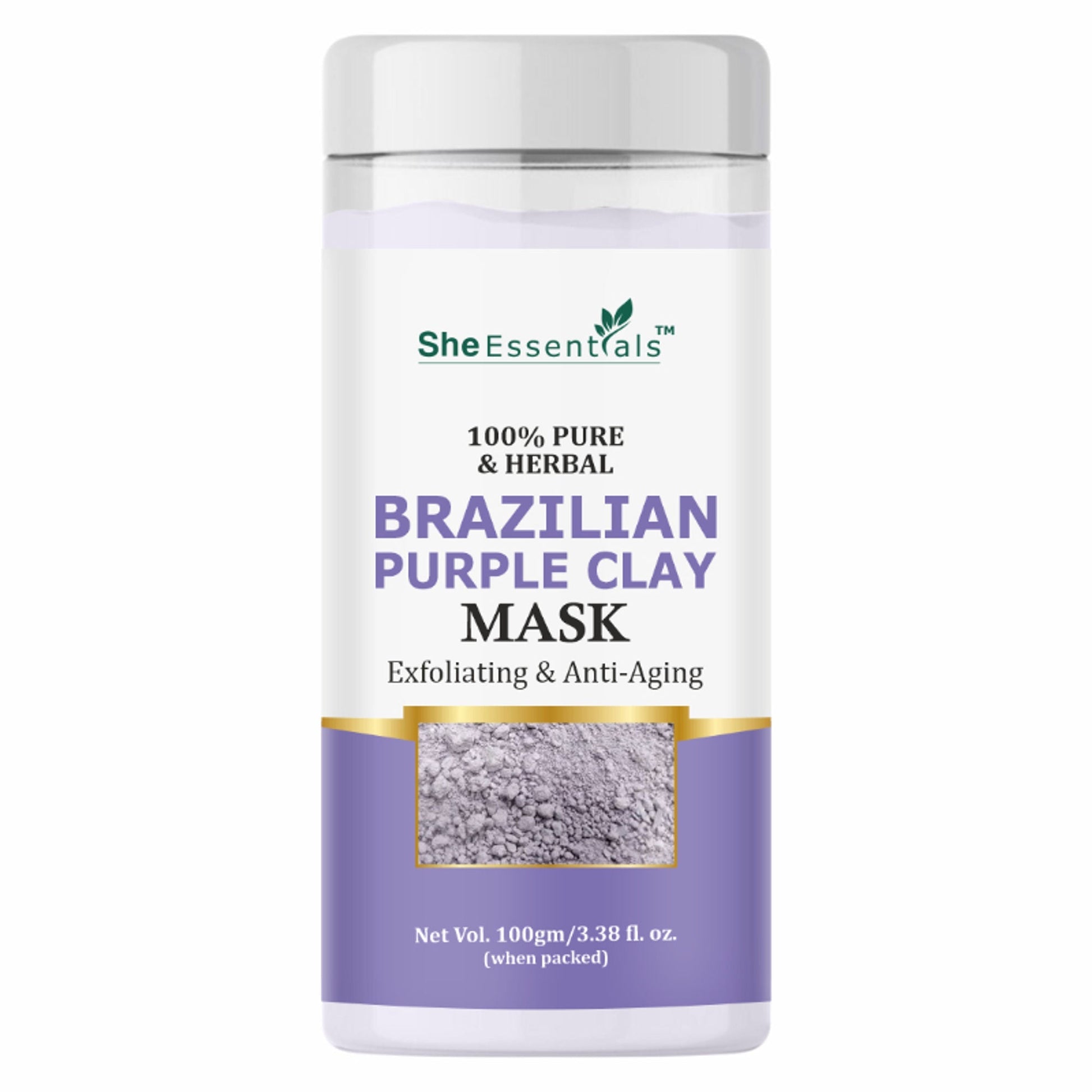 She Essentials Brazilian Purple Clay Mask For Brightening Skin
