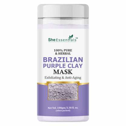 She Essentials Brazilian Purple Clay Mask For Brightening Skin