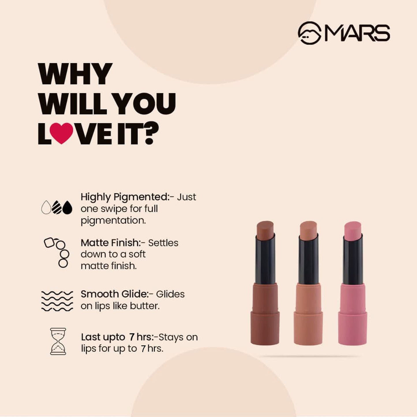 MARS Cosmetics Matte Lipsticks Box - Blushes Nudes