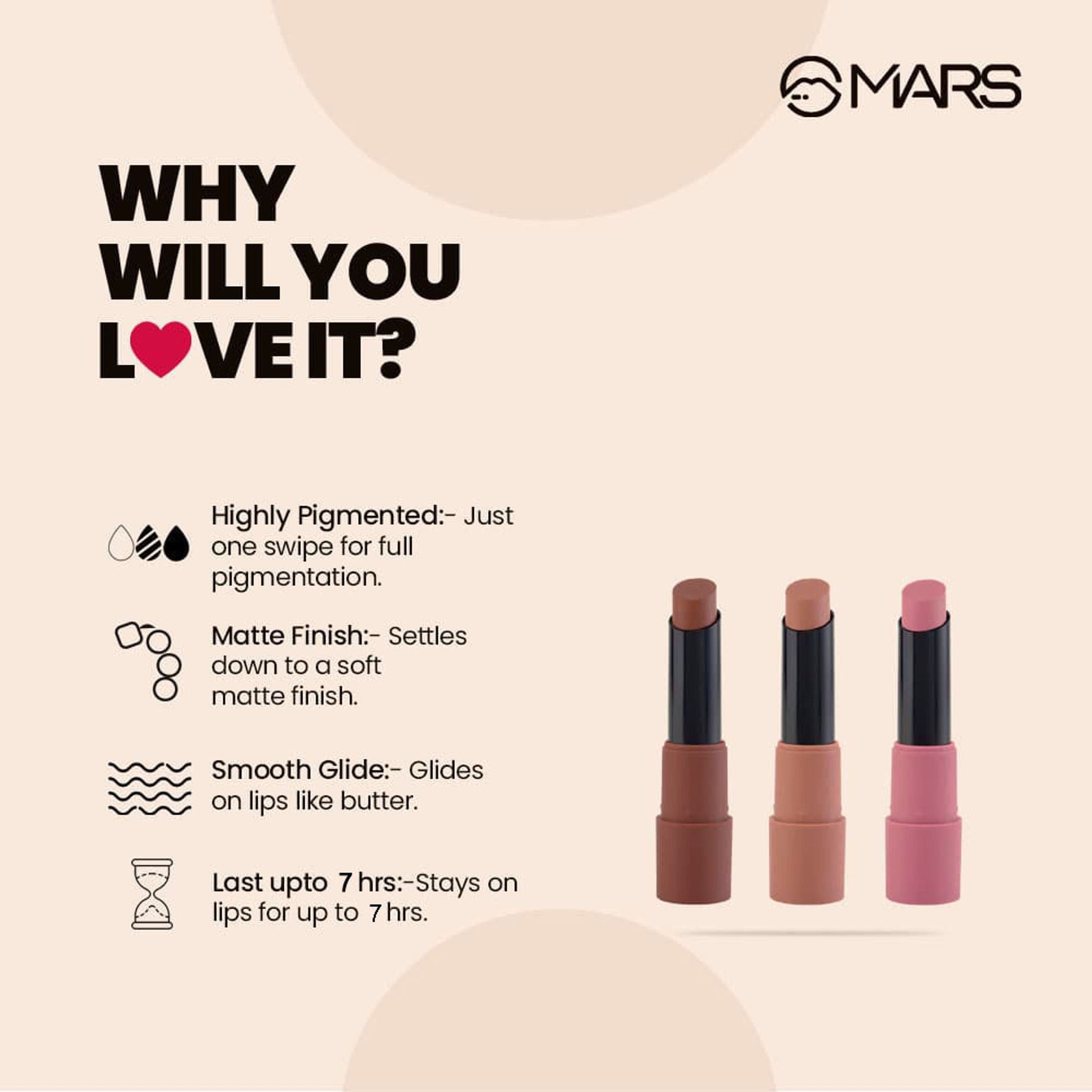 MARS Cosmetics Matte Lipsticks Box - Blushes Nudes