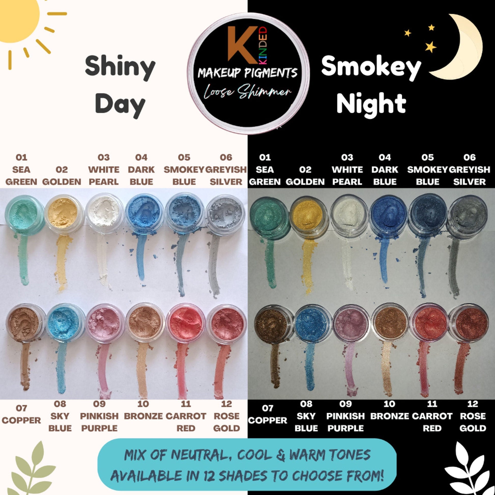 KINDED Loose Shimmer Makeup Foil Pigments Powder - Copper