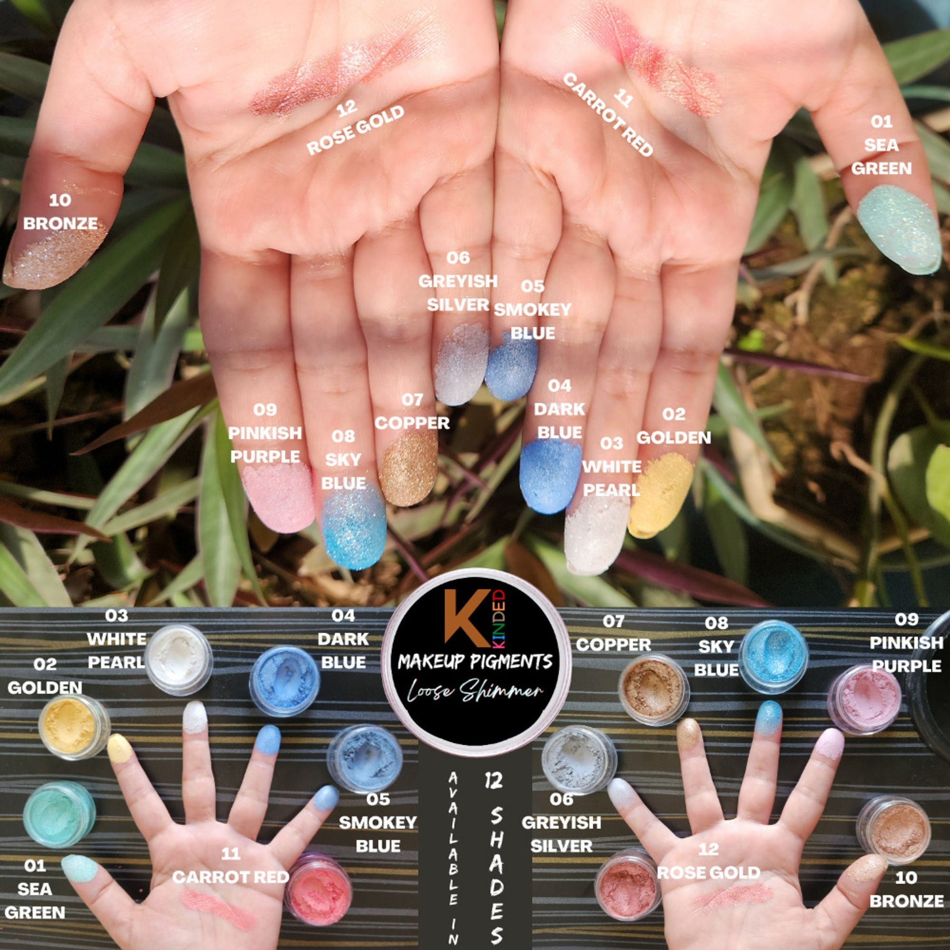 KINDED Loose Shimmer Makeup Foil Pigments Powder - Rose Gold